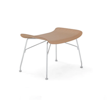 S/Wood skammel i lys finer m.  krom ben designet af Philippe Starck for Kartell